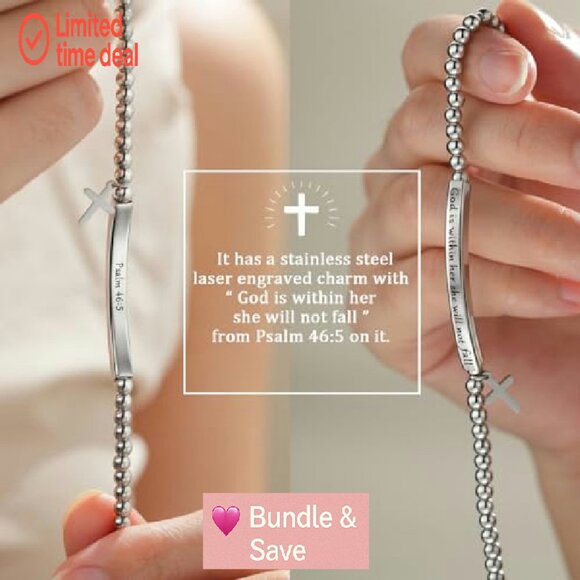 Inspirational Bible Verse Bracelet for Women Girls Christian Jewelry Gift - Picture 6 of 8